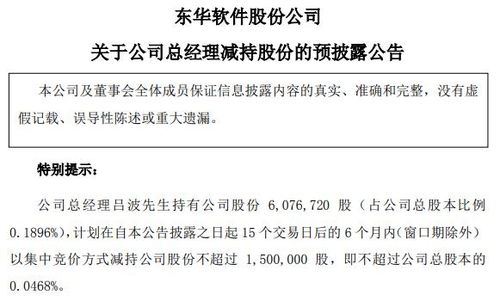 東華軟件總經(jīng)理呂波擬減持不超過(guò)150萬(wàn)股，信息系統(tǒng)集成服務(wù)行業(yè)前景引關(guān)注